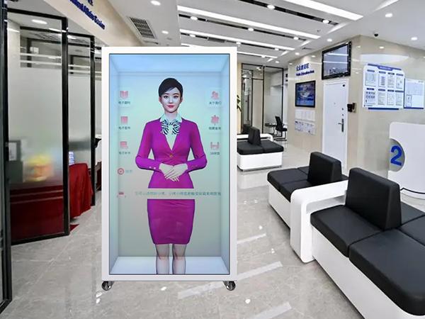 75 Inch size 3D holographic display human cabinet transparent AI interaction hol