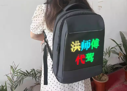Full color programmable display bag app control smart led backpack screen