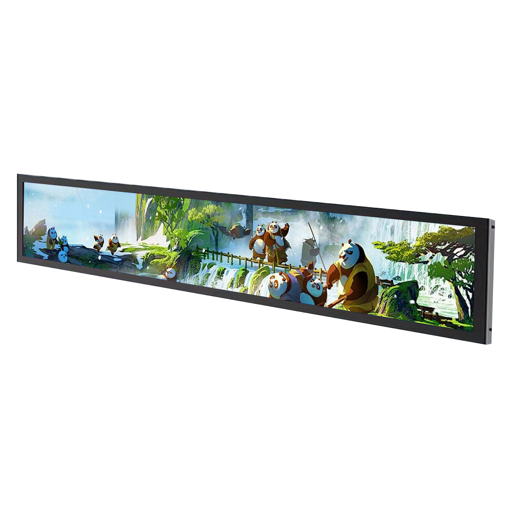 Quality small advertising electric stretch bar lcd strip screen bar display