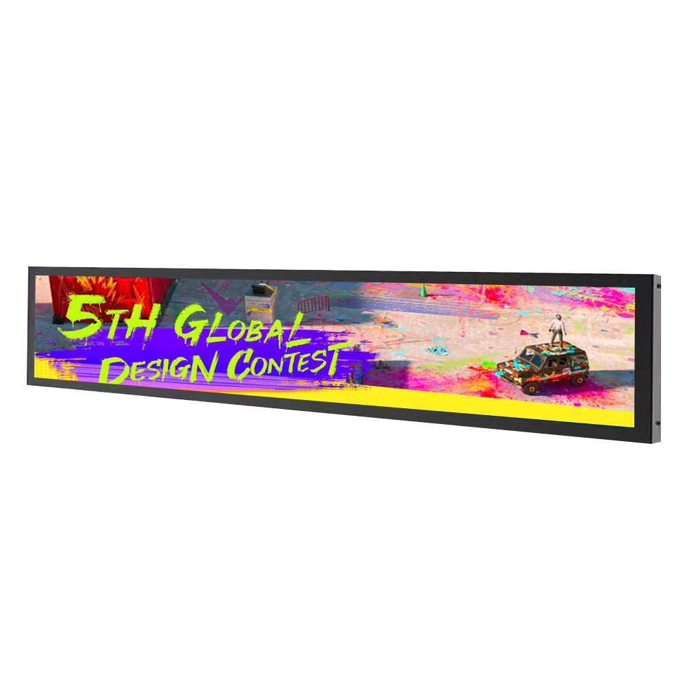 Supermarket Ultra Wide Shelf Edge Type Advertising Stretched Digital Signage Mon
