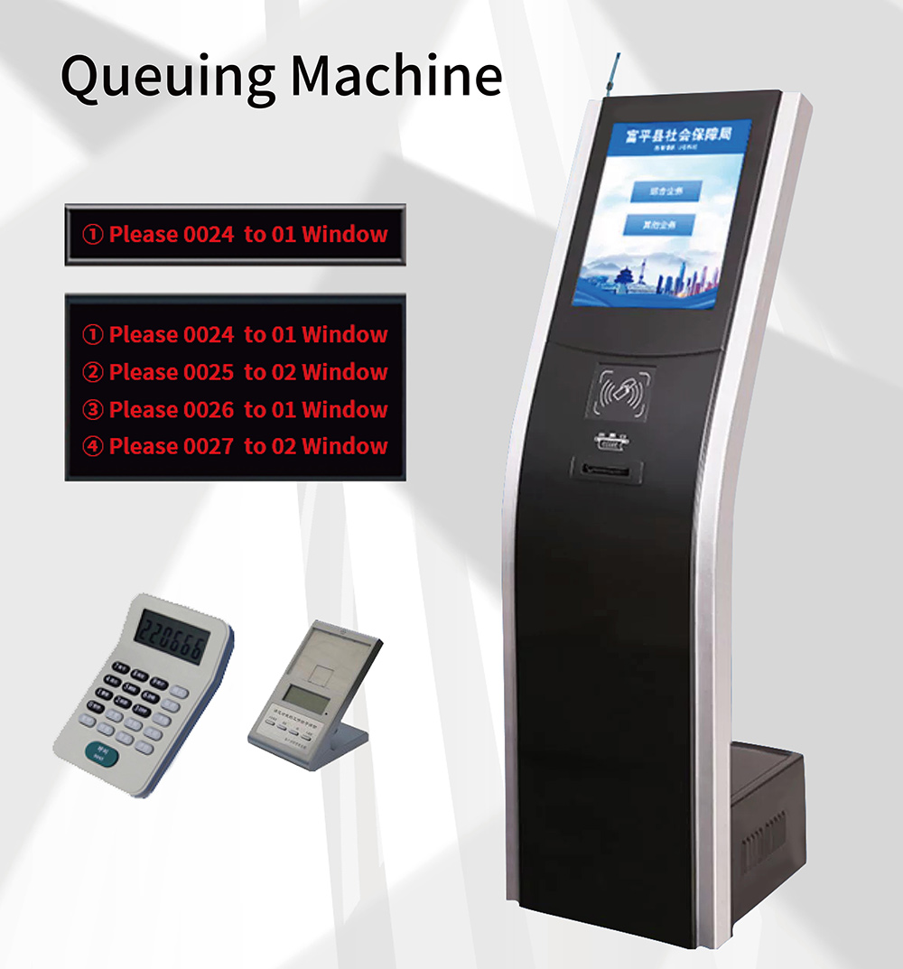 All in one LCD display standing touch ticket dispenser queue management kiosk sc