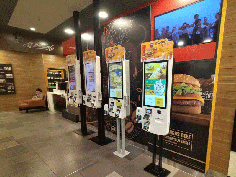 Floor stand support customization self service ordering payment kiosk 24 27 32 4