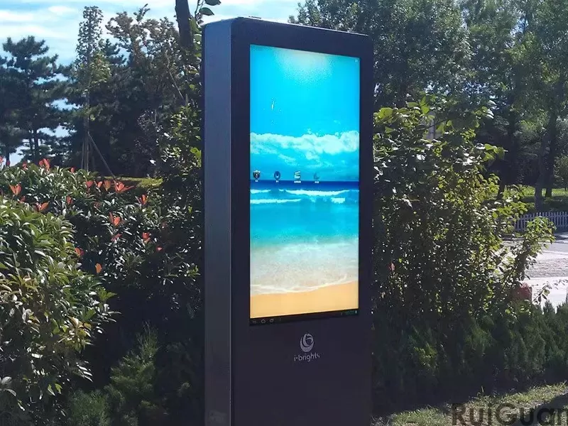 Outdoor street floor standing vertical app ads digital touch signage player kios